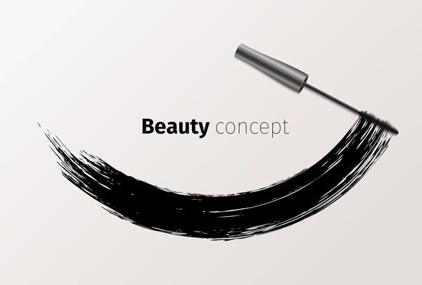 Mascara brushes with vector background material 02  