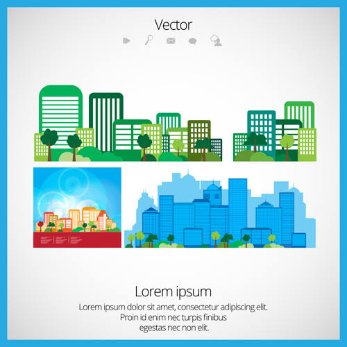 Modern Urban Landscapes set vectors 01  