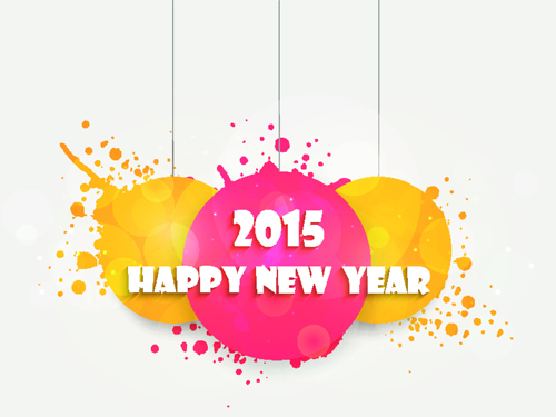 New year 2015 text design set 10 vector  