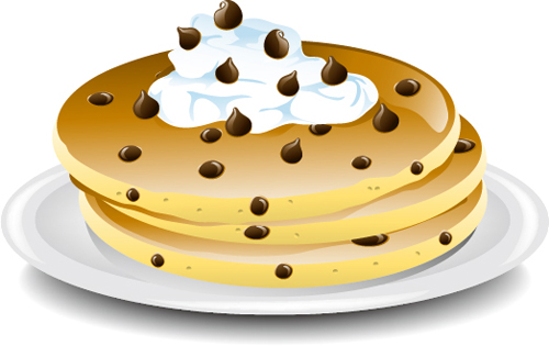 Pancake chocolate chip vector graphics  