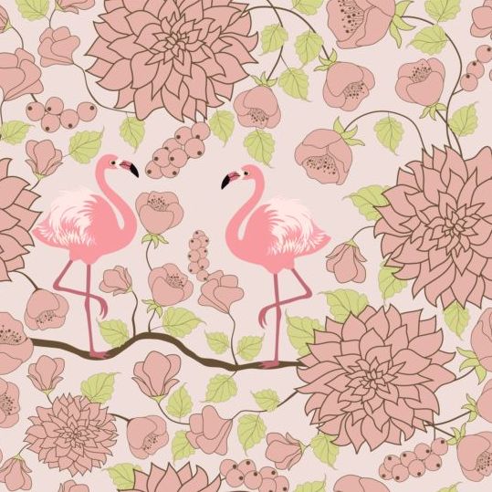 Muster mit Flamingo-Vektor  