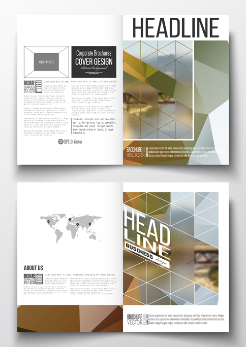 Publicize brochure with magazine cover design vector 08  