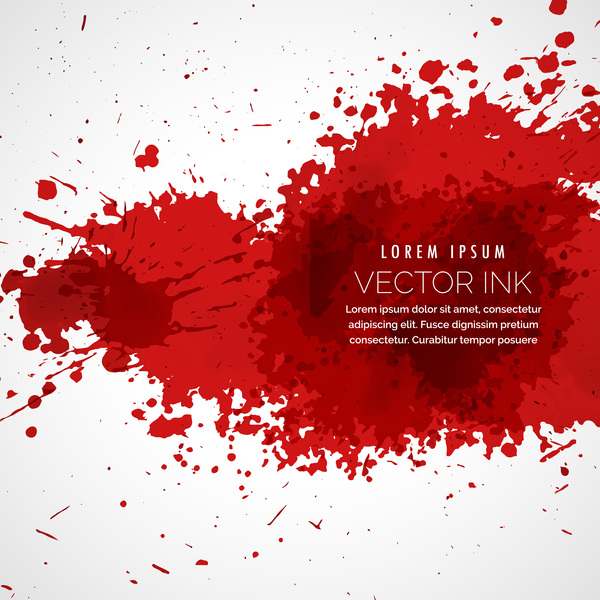 Red ink stains and paint vector background 02  