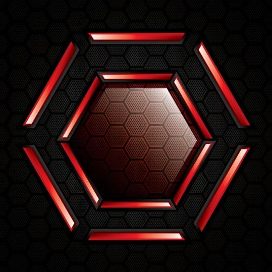 Red with carbon black modern background vector 08  