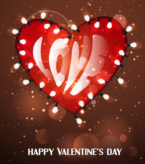 Romantic Happy Valentine day cards vector 19  