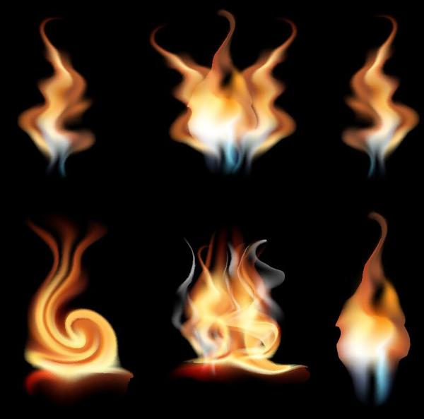 Set of fires illustration vector 02  