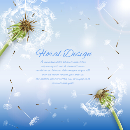 Shiny dandelion vector backgrounds material 02  