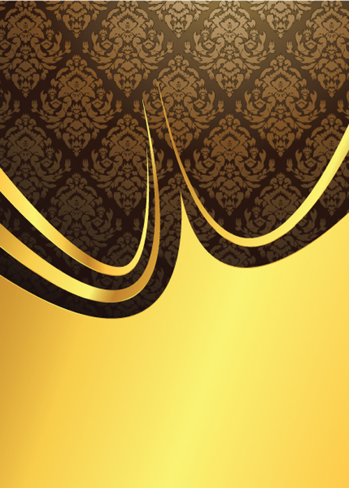 Simple gold art background vector 02  