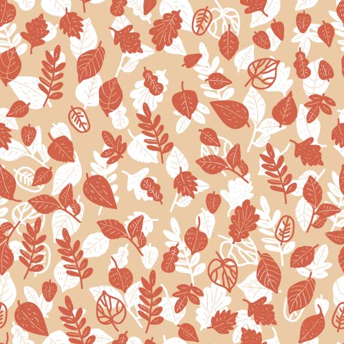 Simple leaves pattern seamless vector 03  