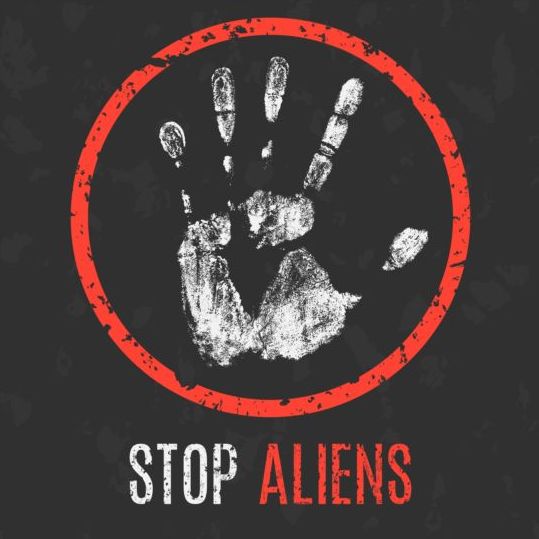 Stop aliens sign vector  
