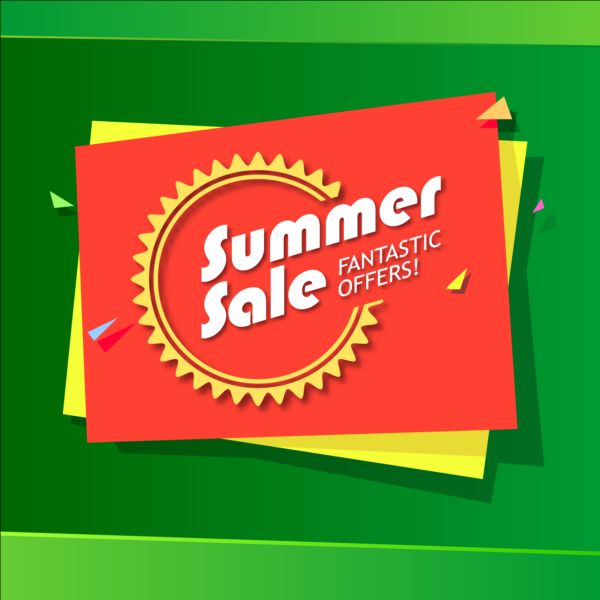 Summer sale background with colored peper vector  