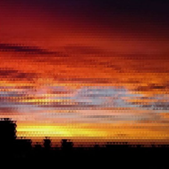 Sonnenuntergang mit geometrischen Formen verschwommener Hintergrundvektor 09  