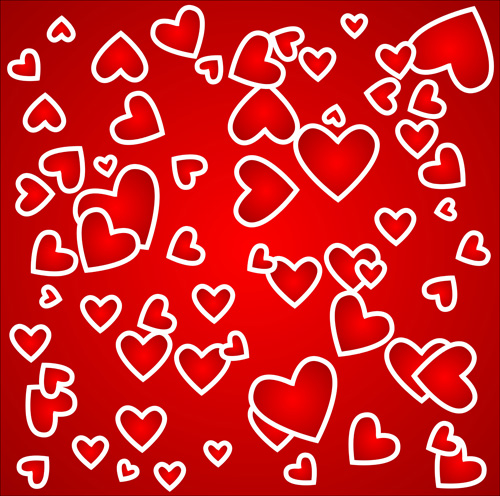 Romantic heart Valentine background free vector 05  