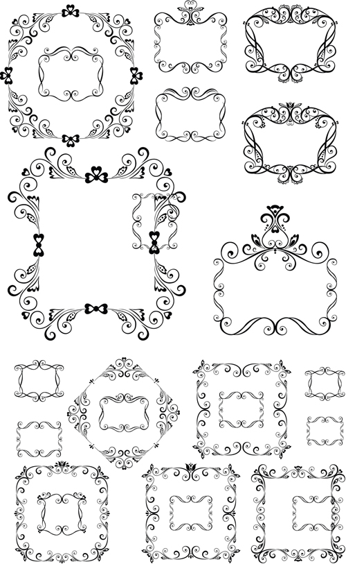 Various Swirl Templates Frame vector  