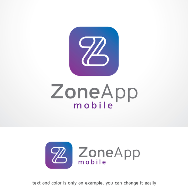 ゾーン アプリのロゴのベクトル  