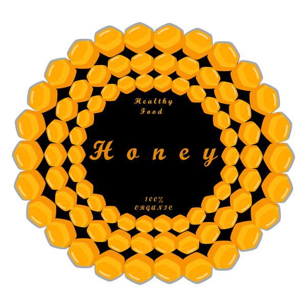 gesundes Lebensmittel Honig Kreise Hintergrund Vektor 01  