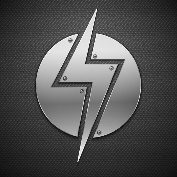lightning sign with metal backgrounds vector  