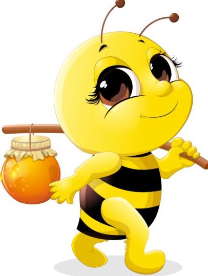 bella Cartoon bee set vettori 02  