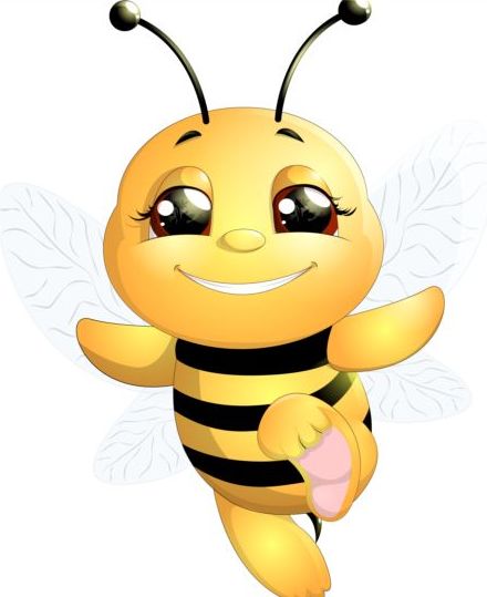 사랑 스러운 만화 꿀벌 세트 벡터 11  