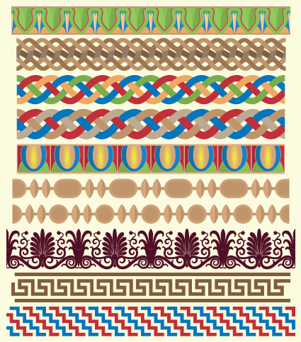 Antique Decorative pattern Border vector 02  
