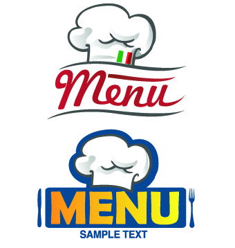 Restaurant Logos with Menu Illustration vector 04  