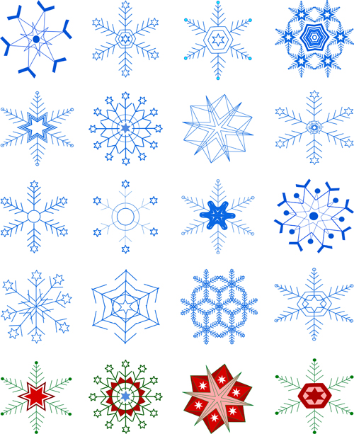 Winter Snowflakes pattern design vector graphics 05  