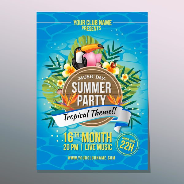 Sommer-Party-Poster-Vektor  