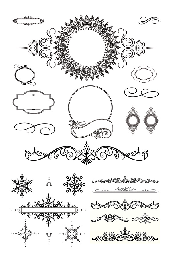 Black Decorative border vector  