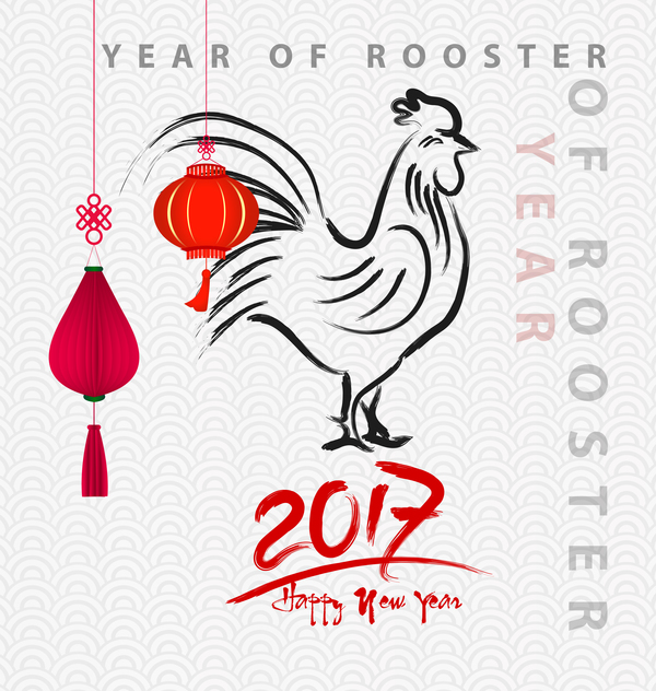 2017 Chinese Nieuwjaar van de Haan Vector materiaal  