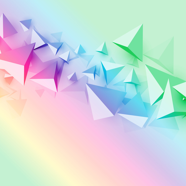 3D triangle with abstract background vector 02  