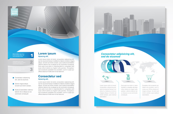 Abstract business flyer with brochure cover template vector 10  
