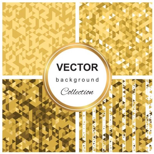 Abstract gold backgroun art vector set 04  