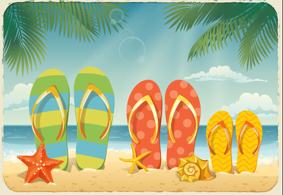 Best summer holiday beach vector background 02  