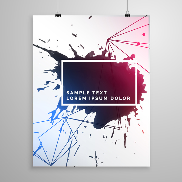 Black ink grunge cover template vector 01  