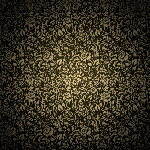 Black pattern vintage Backgrounds vector 04  