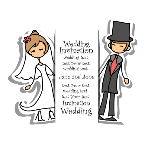 Bride with groom design vector 03  