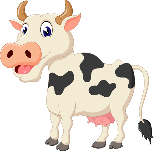 Cartoon baby cow vector illustration 01  