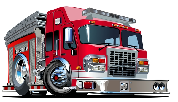 Cartoon fire truck vector 01  