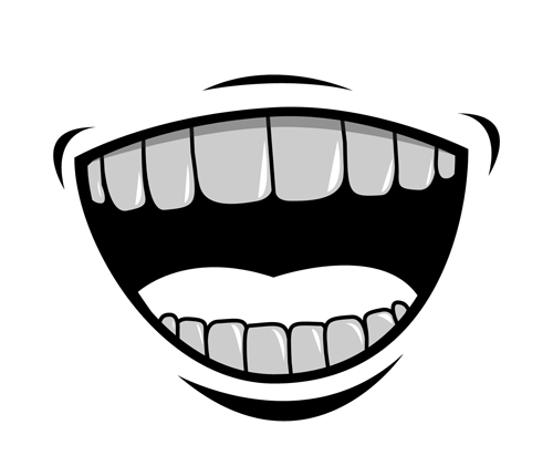 Cartoon mouth and teeth vector set 02  
