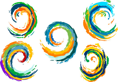 Colored swirl logos vector 01  