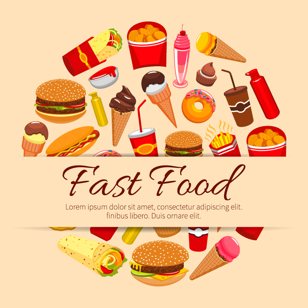 Kreative Fast-Food-Hintergrund-Vektor-Design 03  