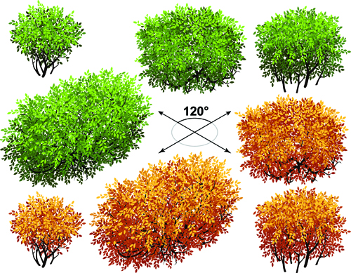 Creative isometric trees design vector 05  