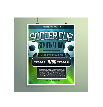 Creative Soccer poster ontwerp set vector 07  