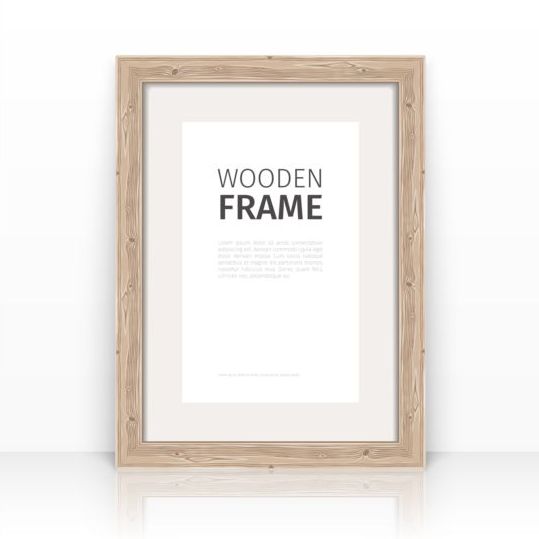 Creative wooden photo frames vector set 12  