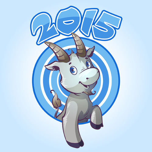 Cute goat 2015 art background 03  