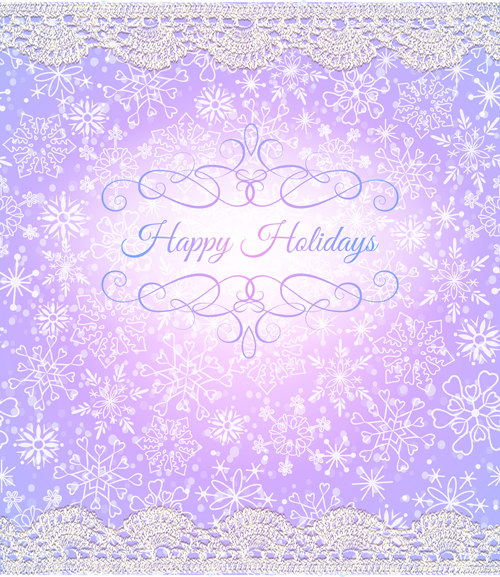 Elegant new year card with lace border vector 04  