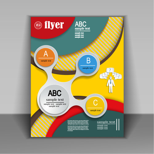 Fashion cover brochure with flyer design vector 07  