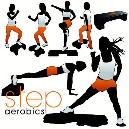 Fitness exercises design elements set 01  