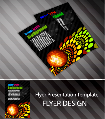 Set of Flyer presentation template design vector 06  