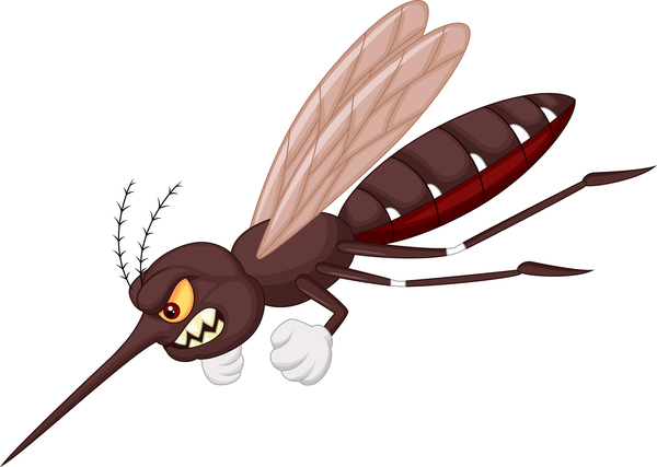Funny mosquito cartoon vector material 05  